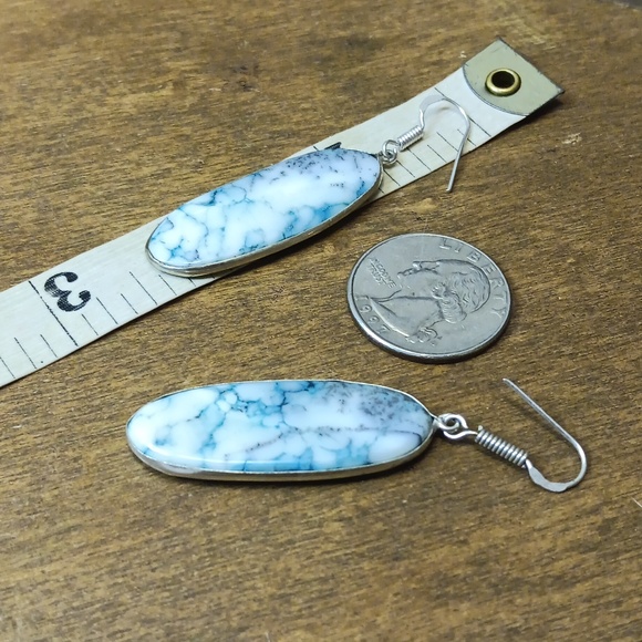 Blue Dangle Earrings - Picture 2 of 5